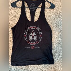 Virus Black Graphic Racerback Tank with White Logo